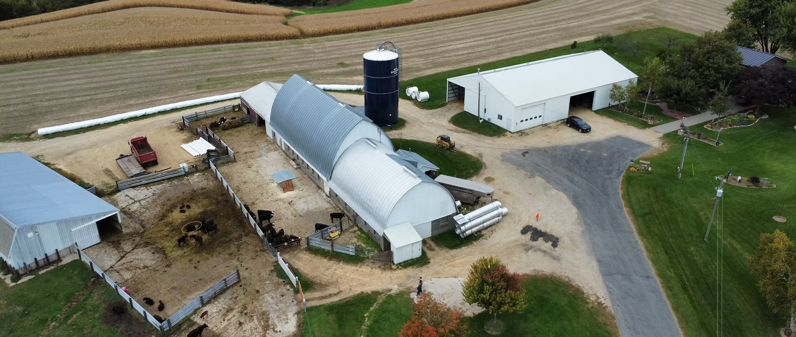 Overhead view of the Miller family farm